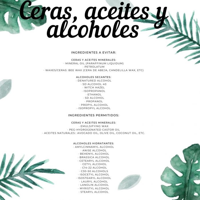 Ingredientes permitidos en el Método Curly Girl - Sin Siliconas